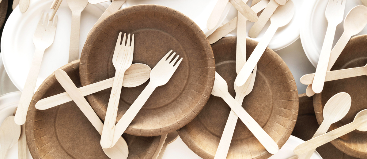 Vajilla de un solo uso compostable