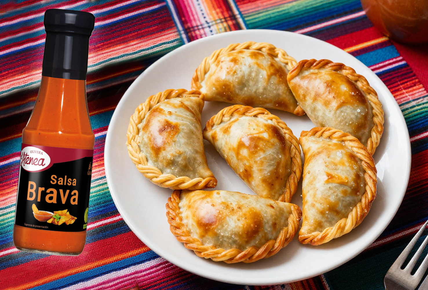Empanadillas de pollo y Salsa Brava